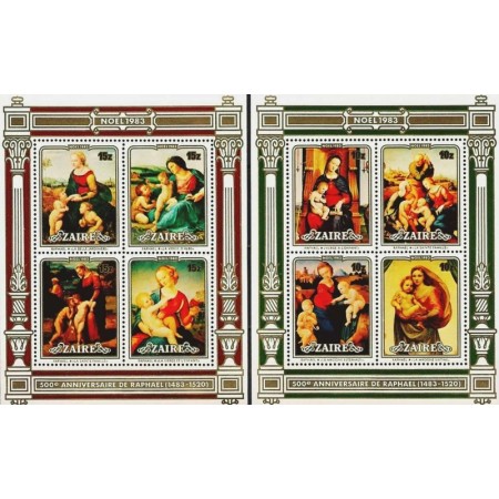 Zaire 1983 - Craciun, Raphael, blocuri neuzate Zaire 1983 - Craciun, Raphael, blocuri neuzate