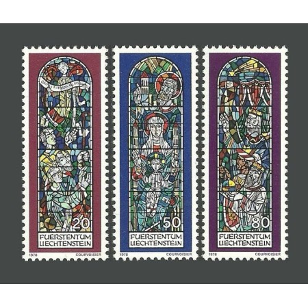 Liechtenstein 1978 - Crăciun, vitralii, serie neuzata