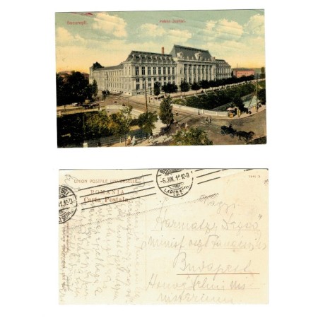 Bucuresti 1911 - Palatul Justitiei, ilustrata circulata