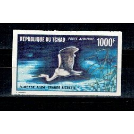 Tchad 1971 - Egreta, păsări, nedantelata, P.A. neuzata Tchad 1971 - Egreta, păsări, nedantelata, P.A. neuzata
