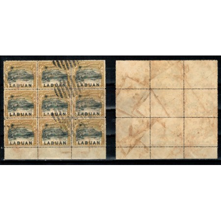 Labuan 1897 - Mi 79 bloc de 9 stampilat Labuan 1897 - Mi 79 bloc de 9 stampilat