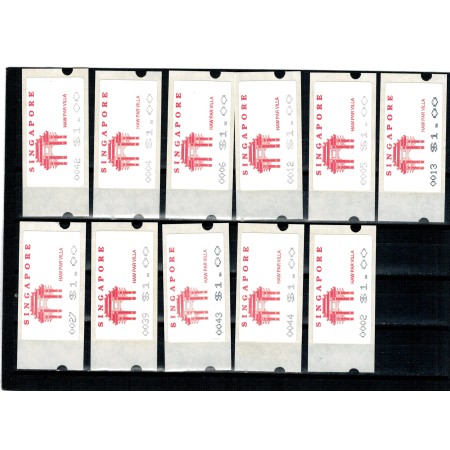 Singapore 1991 - Lot timbre de automat, autocolante Singapore 1991 - Lot timbre de automat, autocolante