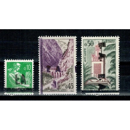 Algeria 1962 - Uzuale, supratipar de mana, serie incompleta neuz Algeria 1962 - Uzuale, supratipar de mana, serie incompleta neuz