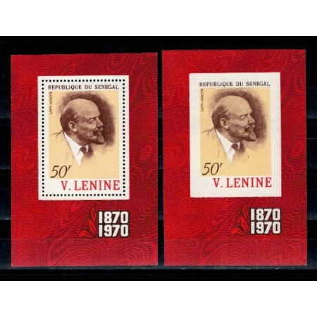 Senegal 1970 - Lenin, colita dt si ndt neuzata Senegal 1970 - Lenin, colita dt si ndt neuzata