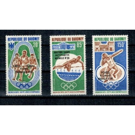 Benin (Dahomey) 1972 - Jocurile Olimpice Munchen, medaliați, supratipar, serie neuzata Benin (Dahomey) 1972 - Jocurile Olimpice Munchen, medaliați, supratipar, serie neuzata