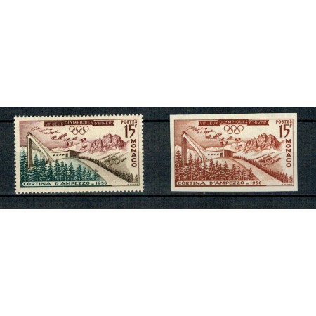 Monaco 1956 - Jocurile Olimpice de iarna, Mi 536 + proba ndt neu Monaco 1956 - Jocurile Olimpice de iarna, Mi 536 + proba ndt neu