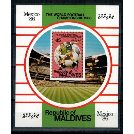 Maldives 1986 - Campionatul Mondial de fotbal, colita neuzata Maldives 1986 - Campionatul Mondial de fotbal, colita neuzata