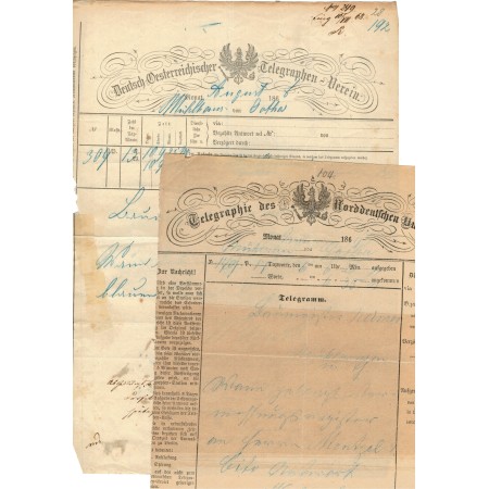 Gotha, Turingia 1868,69 - Lot 2 telegrame Gotha, Turingia 1868,69 - Lot 2 telegrame
