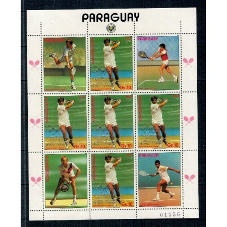 Paraguay 1987 - Tenis, Jocurile Olimpice, supr., KLB neuzat Paraguay 1987 - Tenis, Jocurile Olimpice, supr., KLB neuzat