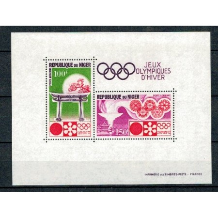 Niger 1972 - Jocurile Olimpice de iarna, sport, bloc neuzat Niger 1972 - Jocurile Olimpice de iarna, sport, bloc neuzat