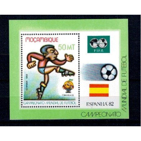 Mozambic 1982 - Campionatul Mondial de fotbal Spania, colita neuzata Mozambic 1982 - Campionatul Mondial de fotbal Spania, colita neuzata