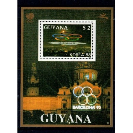 Guyana 1988 - Jocurile Olimpice, colita neuzata Guyana 1988 - Jocurile Olimpice, colita neuzata