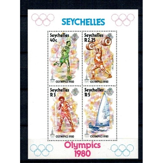 Seychelles 1980 - Jocurile Olimpice, bloc neuzat Seychelles 1980 - Jocurile Olimpice, bloc neuzat