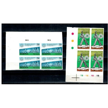 Nigeria 1986 - Mi.No. 497 - 498 blocuri de 4 ndt neuzate Nigeria 1986 - Mi.No. 497 - 498 blocuri de 4 ndt neuzate