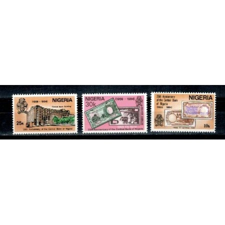 Nigeria 1984 - Banca nationala, bancnote pe timbru, serie neuzat Nigeria 1984 - Banca nationala, bancnote pe timbru, serie neuzat