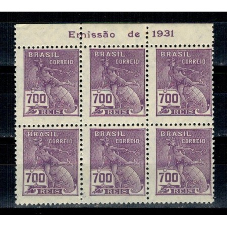 Brazilia 1931 - Mi363 bloc de 6 neuzat Brazilia 1931 - Mi363 bloc de 6 neuzat