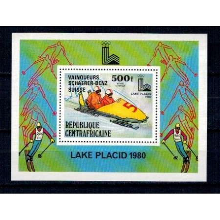 Centrafricaine Republic 1980 - J.O. Lake Placid, medaliati, coli Centrafricaine Republic 1980 - J.O. Lake Placid, medaliati, coli