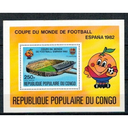 Congo 1982 - CM fotbal, colita neuzata Congo 1982 - CM fotbal, colita neuzata