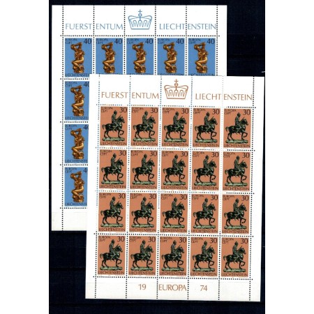 Liechtenstein 1974 - Europa, sculpturi, serie KLB neuzate Liechtenstein 1974 - Europa, sculpturi, serie KLB neuzate