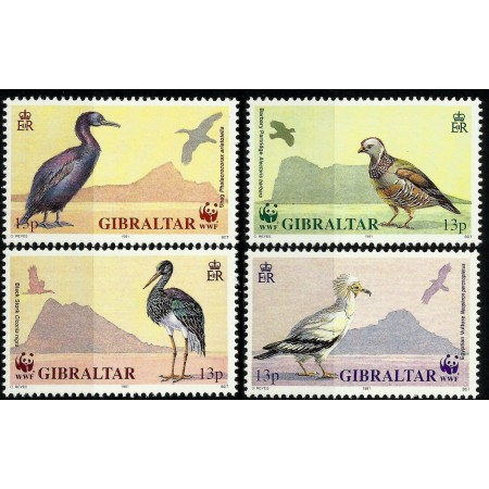 Gibraltar 1991 - Pasari, WWF, serie neuzata