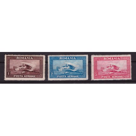 1928 - Posta Aeriana C-RAIU filigran orizontal serie neștampilata cu sarniere 1928 - Posta Aeriana C-RAIU filigran orizontal serie neștampilata cu sarniere