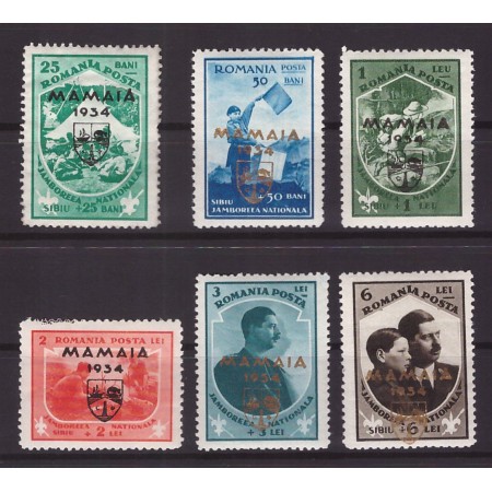 1934 - Jamboreea Mamaia, supratipar, serie nestamp. cu sarniere