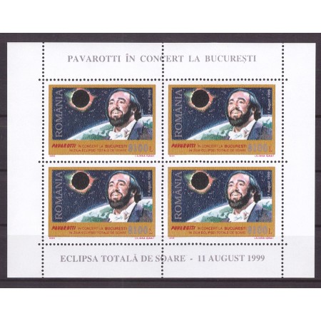 1999 - Pavarotti, eclipsa de soare, bloc neuzat