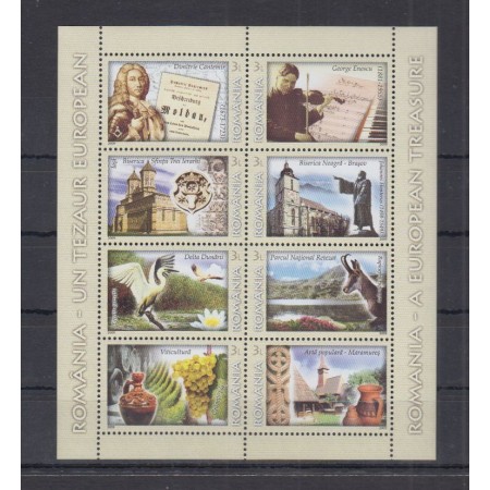 2009 - Romania - un tezaur European, minicoala 8 timbre neuzat 2009 - Romania - un tezaur European, minicoala 8 timbre neuzat