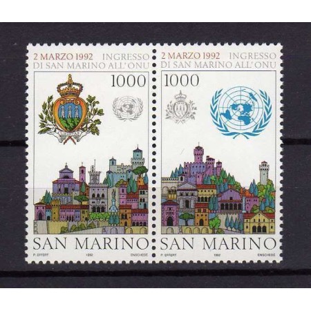 San Marino 1992 - ONU, cladiri, serie neuzata San Marino 1992 - ONU, cladiri, serie neuzata
