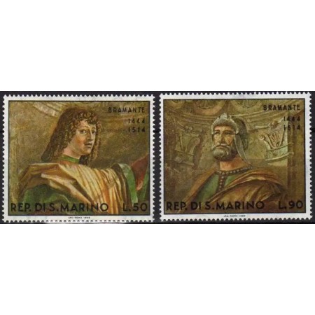 San Marino 1969 - Picturi, Donato Bramante, arta, arta, serie ne San Marino 1969 - Picturi, Donato Bramante, arta, arta, serie ne