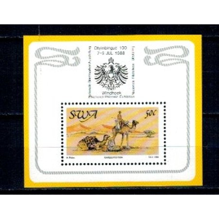 Africa de Sud-Vest 1988 - Centenarul Postei, camile, colita neuz Africa de Sud-Vest 1988 - Centenarul Postei, camile, colita neuz