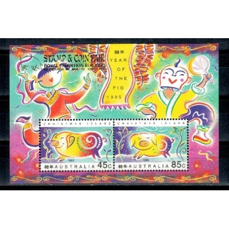 Christmas Island 1995 - Anul Nou, supr., colita neuzata