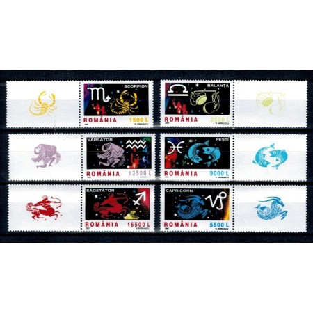 2001 - zodiac I, serie cu viniete neuzata