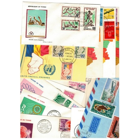 Tchad - Lot plicuri circulate, FDC-uri, maxime Tchad - Lot plicuri circulate, FDC-uri, maxime