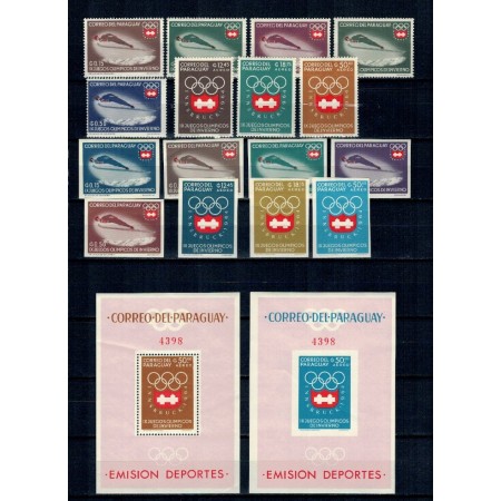 Paraguay 1963 - Jocurile Olimpice de iarna, serie dt+ndt, colite Paraguay 1963 - Jocurile Olimpice de iarna, serie dt+ndt, colite