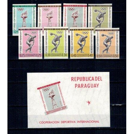 Paraguay 1962 - Sport, Jocuri Olimpice, serie ndt + colita ndt n Paraguay 1962 - Sport, Jocuri Olimpice, serie ndt + colita ndt n