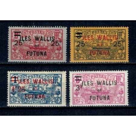 Wallis & Futuna 1924 - Mi 33, 34, 36, 38 nestampilate cu sarnier Wallis & Futuna 1924 - Mi 33, 34, 36, 38 nestampilate cu sarnier