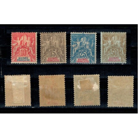 Guinea Franceza 1901 - Uzuale, serie nestampilata cu sarniere Guinea Franceza 1901 - Uzuale, serie nestampilata cu sarniere