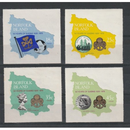 Norfolk Island 1978 - Cercetasi, girl guides, serie timbre autoc Norfolk Island 1978 - Cercetasi, girl guides, serie timbre autoc