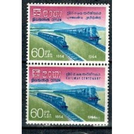Ceylon 1964 - Centenarul cailor ferate, trenuri, serie neuzata Ceylon 1964 - Centenarul cailor ferate, trenuri, serie neuzata