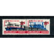 Uruguay 1969 - Caile ferate, supratipar colete, serie neuzata