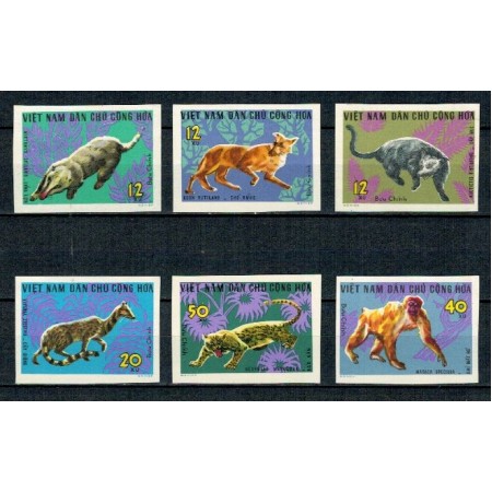 Vietnam 1967 - Fauna, animale, serie nedantelata nestampilata Vietnam 1967 - Fauna, animale, serie nedantelata nestampilata