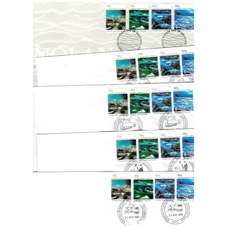 Australian Antarctic 1989 - Picturi, peisaje, lot 5 plicuri FDC Australian Antarctic 1989 - Picturi, peisaje, lot 5 plicuri FDC