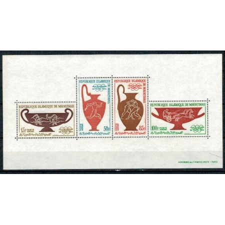 Mauritania 1964 - Jocurile Olimpice, ceramica antica, bloc neuza Mauritania 1964 - Jocurile Olimpice, ceramica antica, bloc neuza