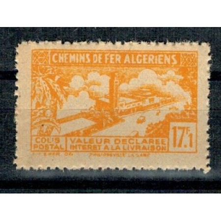 Algeria 1943 - 17.1Fr, colete postale, cai ferate, neuzat Algeria 1943 - 17.1Fr, colete postale, cai ferate, neuzat