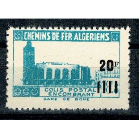 Algeria 1946 - 20F/18.8F colete postale, cai ferate, neuzat Algeria 1946 - 20F/18.8F colete postale, cai ferate, neuzat