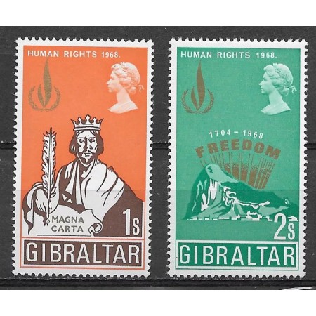 Gibraltar 1968 - Drepturile Omului, serie neuzata Gibraltar 1968 - Drepturile Omului, serie neuzata