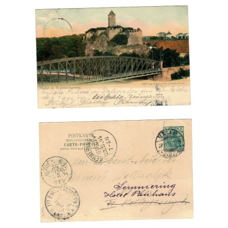Germania(Reich) 1904 - Halle a.S. Privatpostkarte, litho, circul Germania(Reich) 1904 - Halle a.S. Privatpostkarte, litho, circul