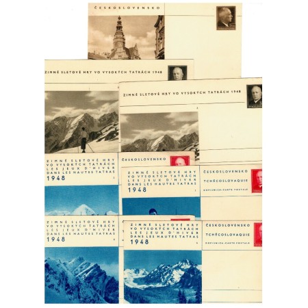 Cehoslovacia 1948 - Hohe Tatra, lot 7 carti postale, intreguri Cehoslovacia 1948 - Hohe Tatra, lot 7 carti postale, intreguri