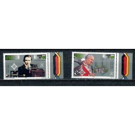Vatican 1995 - Papa Ioan Paul II, Marconi, radio, serie neuzata